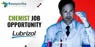 Chemist JOB Opportunity