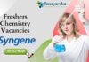 Freshers Chemistry Vacancies
