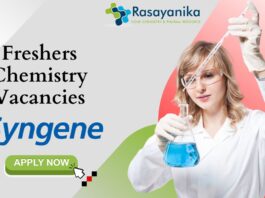 Freshers Chemistry Vacancies