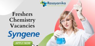Freshers Chemistry Vacancies
