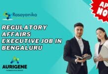 Regulatory Affairs Executive Job at Aurigene Oncology, Bengaluru- Apply Now 