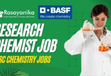 Research Chemist Job at BASF Chemicals India – MSc Chemistry