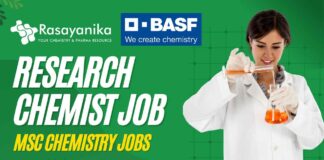 Research Chemist Job at BASF Chemicals India – MSc Chemistry