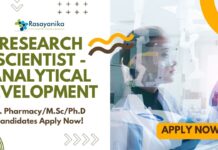 Research Scientist - Analytical Development at Piramal, M. PharmacyM.ScPh.D Candidates Apply Now!