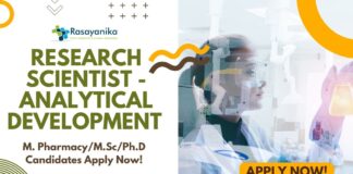 Research Scientist - Analytical Development at Piramal, M. PharmacyM.ScPh.D Candidates Apply Now!