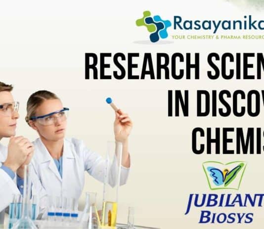 Research Scientist in Discovery Chemistry Jubilant Biosys Hiring