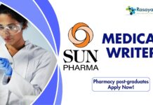 SUN Pharma Medical Writer - Pharmacy post-graduates Apply Now!