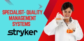 Specialist- Quality Management Systems Job at Stryker | Pharma Apply