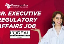 Sr. Executive – Regulatory Affairs Job L'Oréal Baddi, India