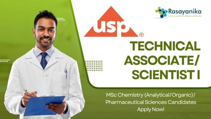 Technical AssociateScientist I Job at USP – MSc Chemistry (AnalyticalOrganic) Pharmaceutical Sciences Candidates Apply Now!