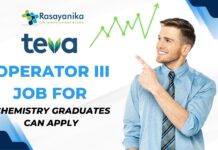 Teva Pharmaceuticals Operator III Job for Chemistry Graduates- Apply Now 