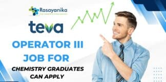 Teva Pharmaceuticals Operator III Job for Chemistry Graduates- Apply Now 