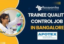 Trainee Quality Control Job at Apotex – Apply Now!