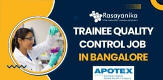 Trainee Quality Control Job at Apotex – Apply Now!