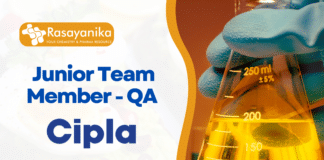 Junior Team Member - QA Job Role at Cipla. Apply Now!