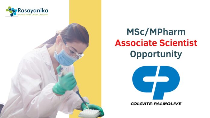 Pharm Associate Scientist Job at Colgate-Palmolive - Apply Now!