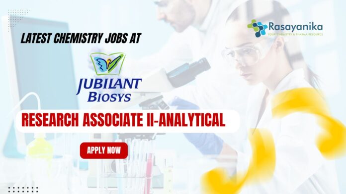 Jubilant Biosys Research Associate
