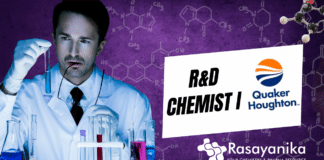 R&D Chemist I Job Role at Quaker Houghton. Apply Today!