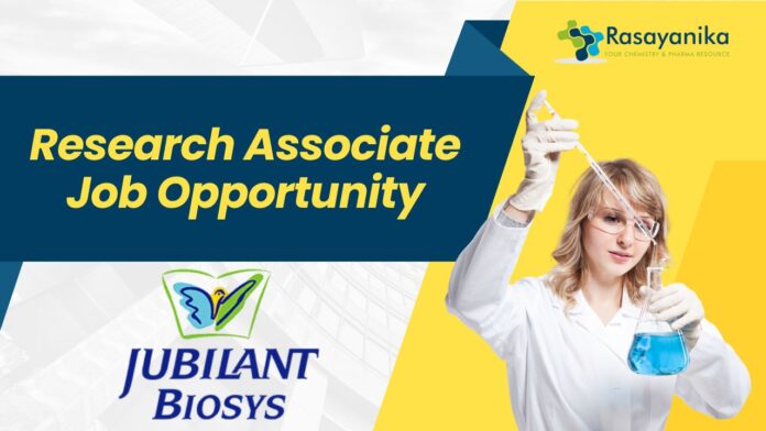 Jubilant Biosys Analytical Chemistry Research Associate - Apply Now!