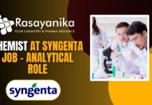 Chemist at Syngenta Job - Analytical Role