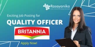 Quality Officer in Britannia Industries Limited