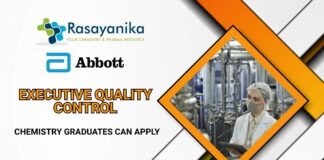 Abbott Executive Quality Control Job- Chemistry Graduates Can Apply 