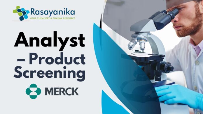 Merck Analyst Job For MSc Chemistry - Apply Online