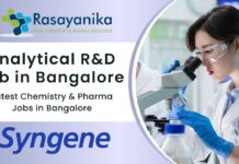 Analytical R&D Job at Syngene International Apply Now