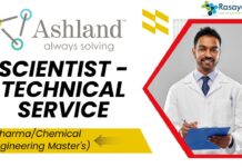 Ashland - Scientist - Technical Service (PharmaChemical Engineering Master's) - Apply Now