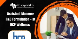 Assistant Manager R&D Formulation - at HCP Wellness in Bavla