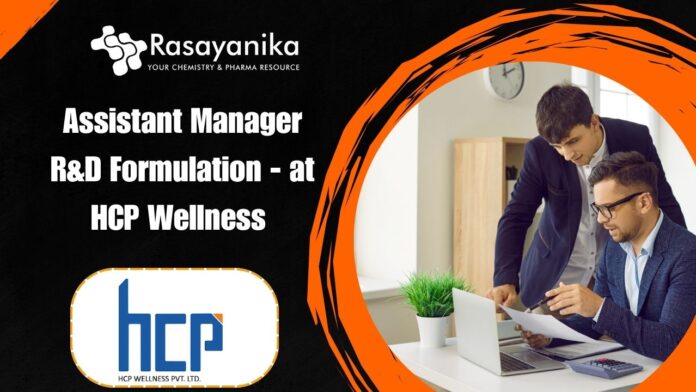 Assistant Manager R&D Formulation - at HCP Wellness in Bavla