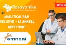 Analytical R&D Executive - at Amneal