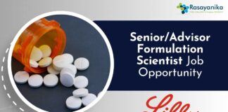 Senior/Advisor Formulation Scientist Job Opportunity