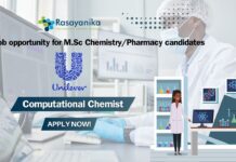 Unilever Computational Chemist job opportunity
