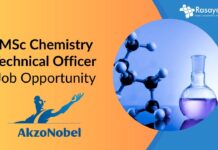 MSc Chemistry Technical Officer Job Opportunity