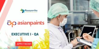 Asian paints QA Executive job