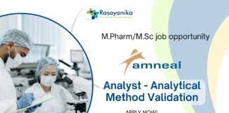 Amneal Pharmaceuticals M.Pharm/M Sc jobs