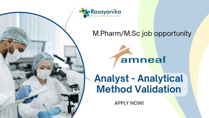 Amneal Pharmaceuticals M.Pharm/M Sc jobs