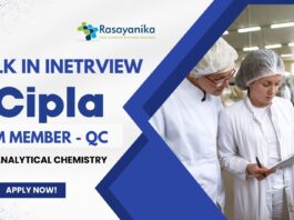 Cipla Walk in Interview for Chemistry