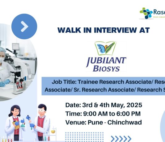 Walk-in Interview at Jubilant Biosys for M.Sc Chemistry!