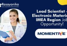 Lead Scientist - Electronic Materials IMEA Region Job Opportunity!