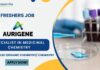 Freshers Job at Aurigene Pharma for PhD/M.Sc Chemistry - Apply!