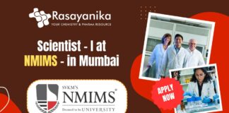 Scientist - I at NMIMS - in Mumbai