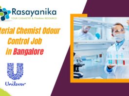 Material Chemist Odour Control - at Unilever in Bangalore
