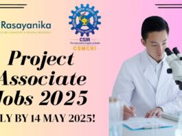 CSIR CSMCRI Project Associate Jobs 2025 Apply by 14 May