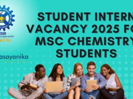 CSIR-CSMCRI Student Intern Vacancy 2025 for MSc Chemistry - Apply Now!