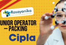 Cipla Junior Operator – Packing Job in Sikkim | Apply Now