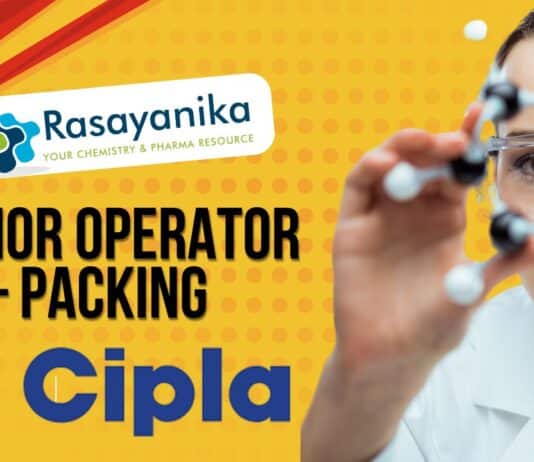 Cipla Junior Operator – Packing Job in Sikkim | Apply Now