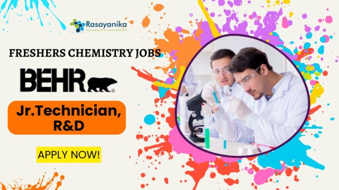 Freshers Chemistry job at Behr Paint