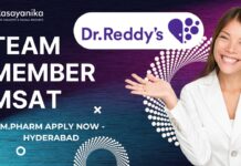 Dr. Reddy's Laboratories Ltd. Team Member MSAT - M.Pharm Apply Now - Hyderabad